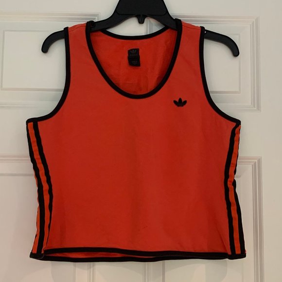 Retro 2004 Rare Adidas Orange Crop Top Tank Top - Picture 1 of 9